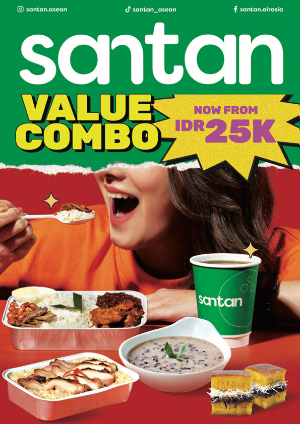 AirAsia Santan Inflight Menu for QZ flight